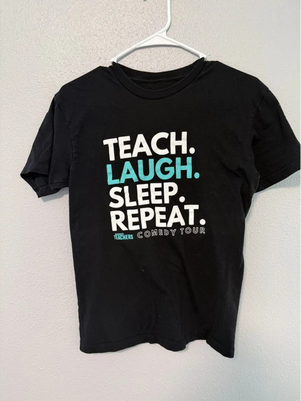 #6070  Teach Laugh Sleep Repeat 2020 Comedy Tour Black T-Shirt Medium